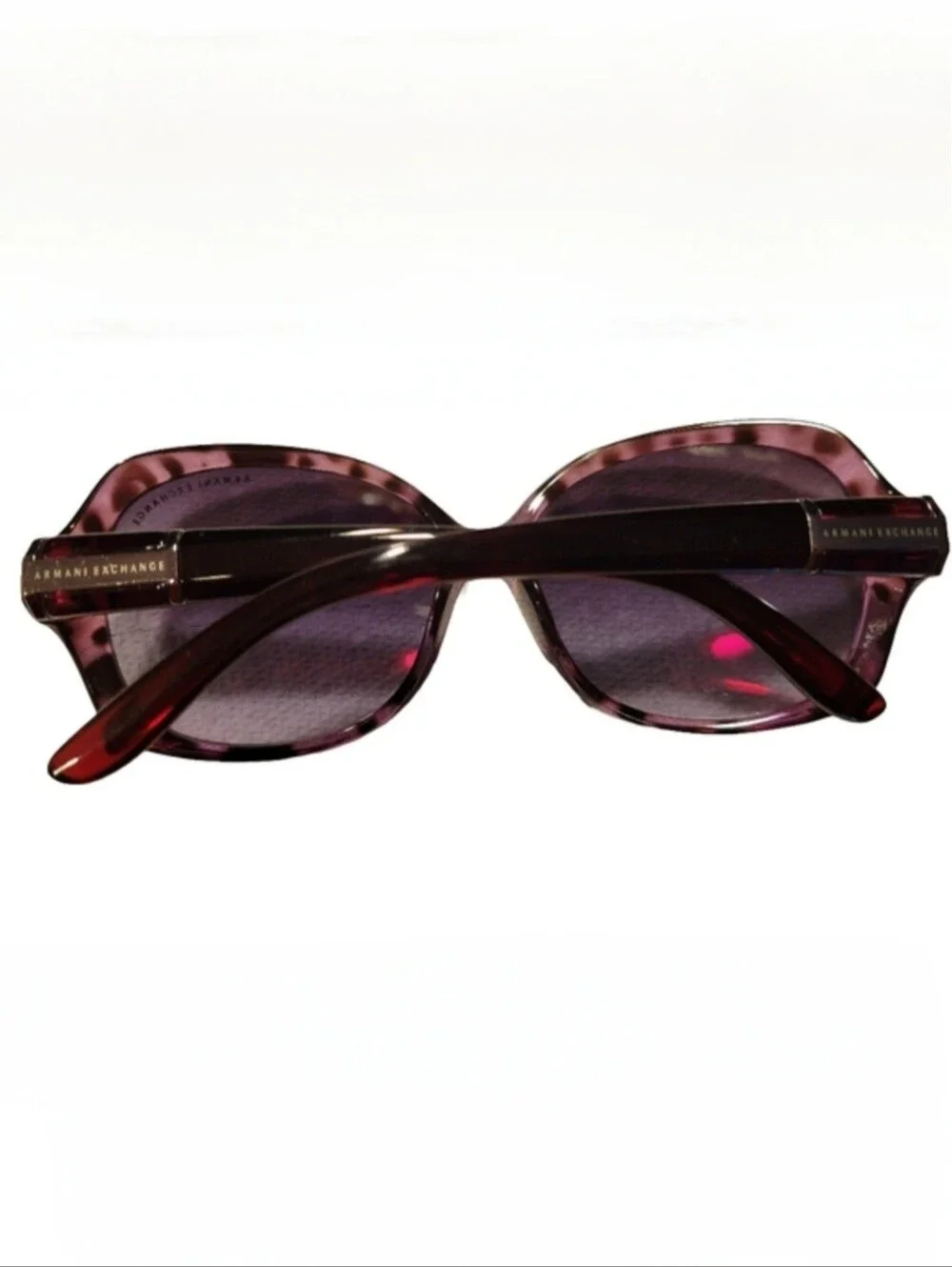 Y2K Armani Exchange A/X Oversize Square Sunglasses A/X 249/S Rose Pink Tortoise